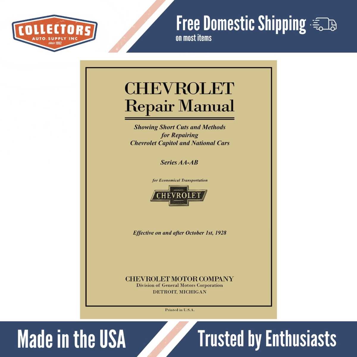 Service Manual for 1927-1928 Chevrolet Car Truck