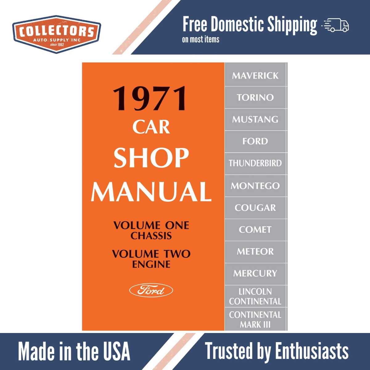 Service Manual for 1971 Ford Car (5 Vol)