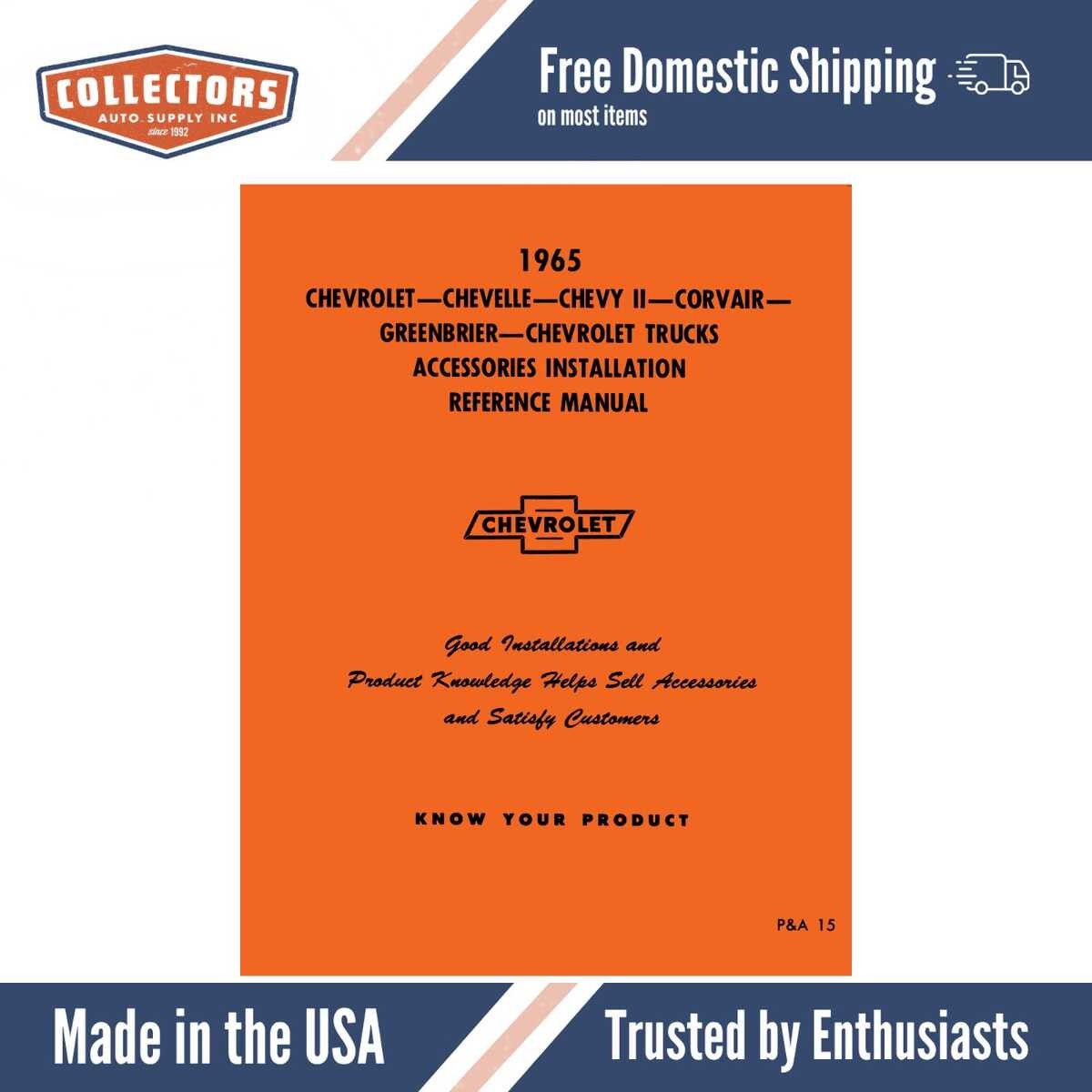 1965 Chevrolet Car and Truck Accessories Installation Reference Manual