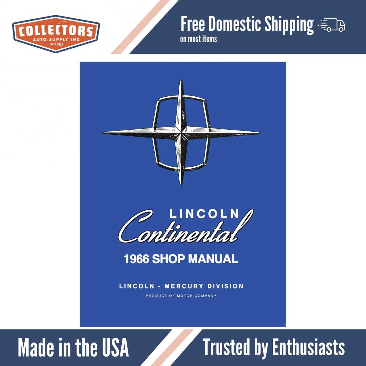Service Manual for 1966 Lincoln Continental