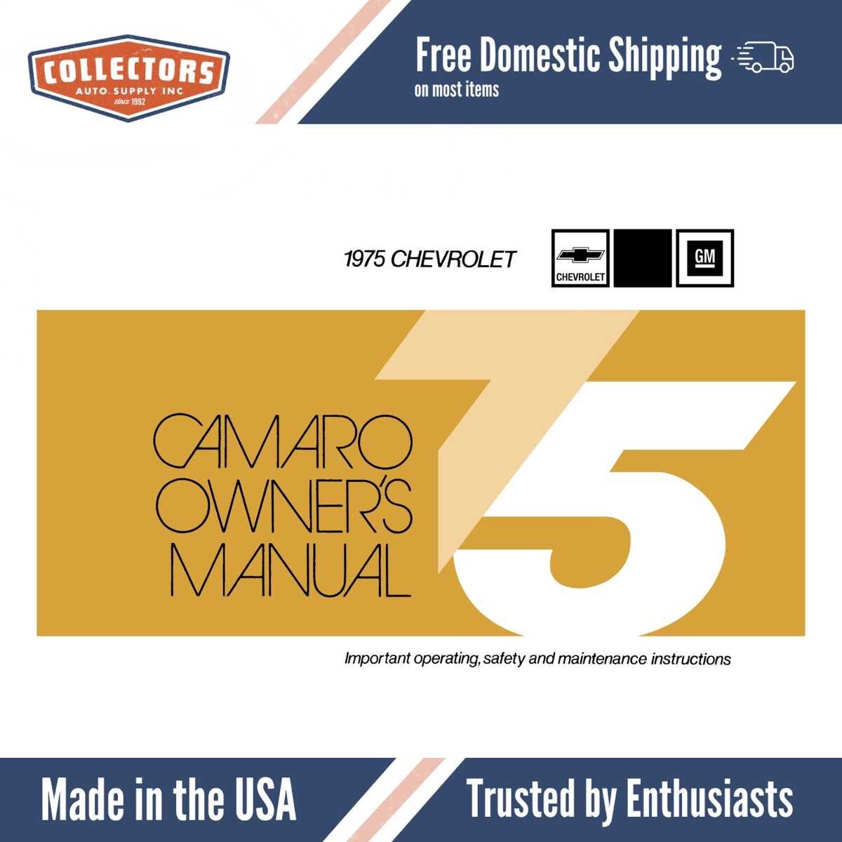1975 Chevrolet Camaro Owners Manual