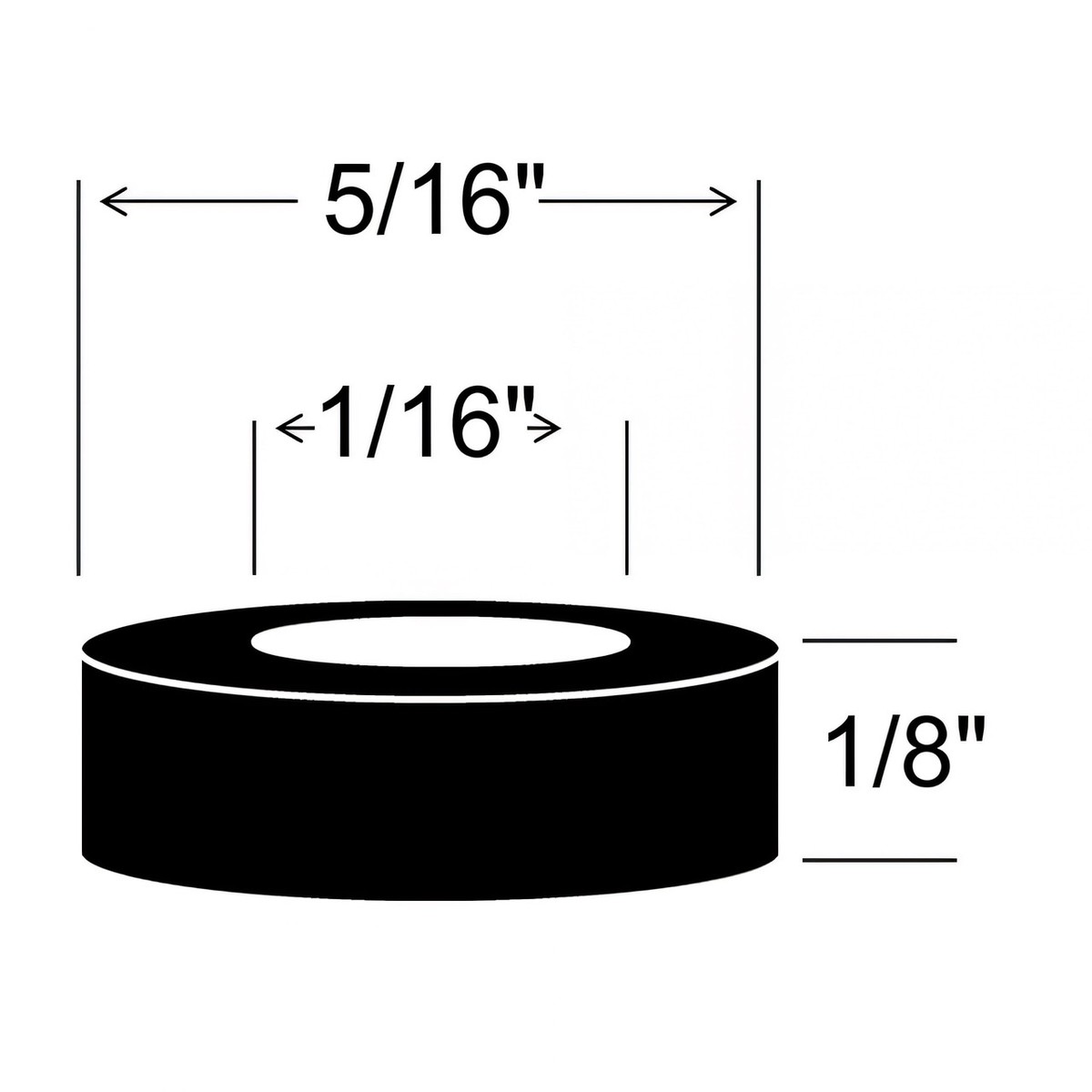 12 Piece Kit Sponge Rubber Washer - 18 thick x 116 ID x 516 OD 39-001S-18