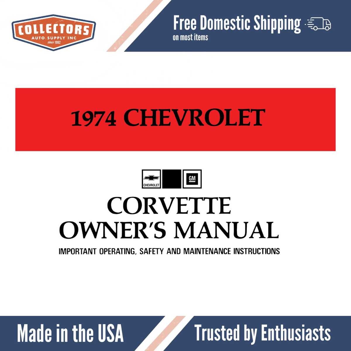 1974 Chevrolet Corvette Owners Manual
